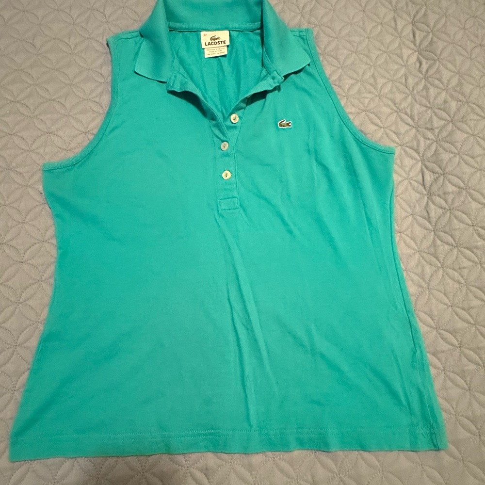 Lacoste Women's Turquoise Sleeveless Top
